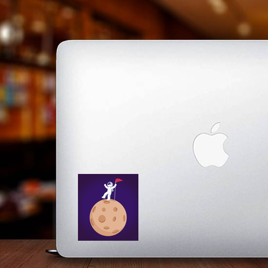 Cosmonaut Dancing on Moon Sticker