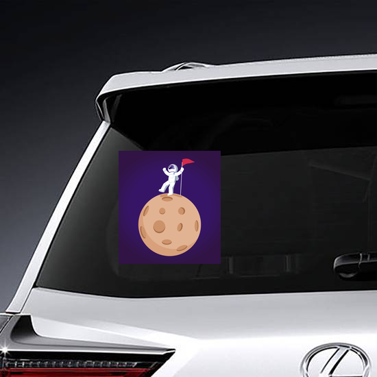 Cosmonaut Dancing on Moon Sticker