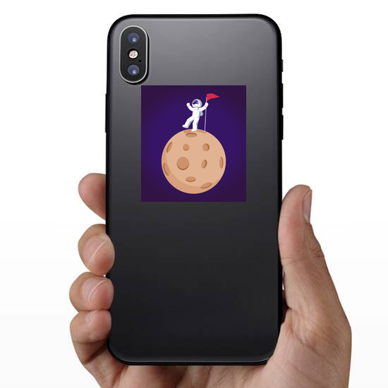 Cosmonaut Dancing on Moon Sticker