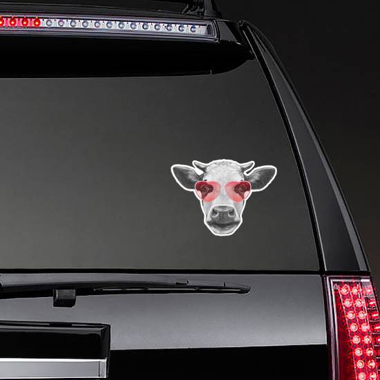 Cow In Love! Portrait Of Cow Sticker