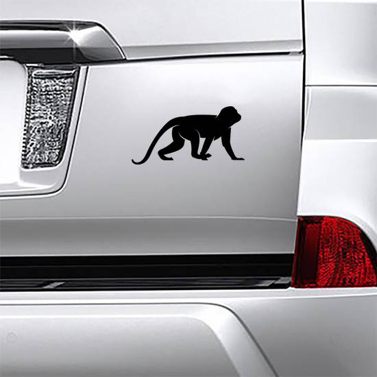 Crawling Monkey Silhouette Sticker example 