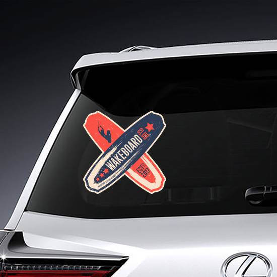 Crossed Wakeboards Sticker