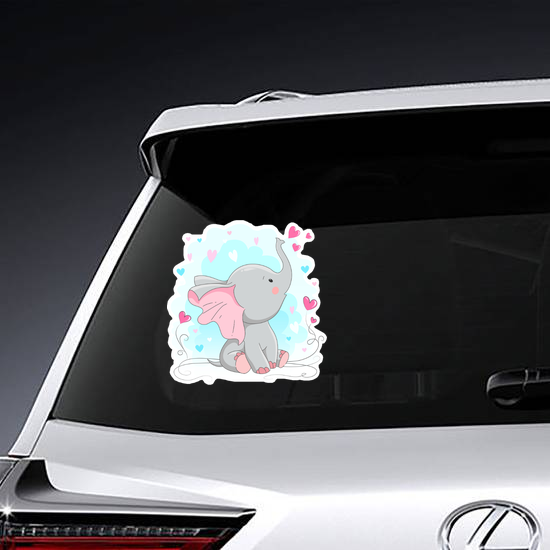 Curious Baby Elephant Sticker