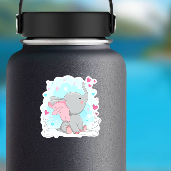 Curious Baby Elephant Sticker