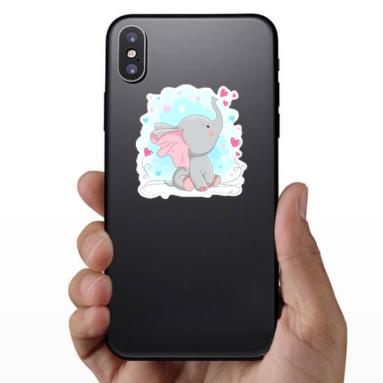 Curious Baby Elephant Sticker