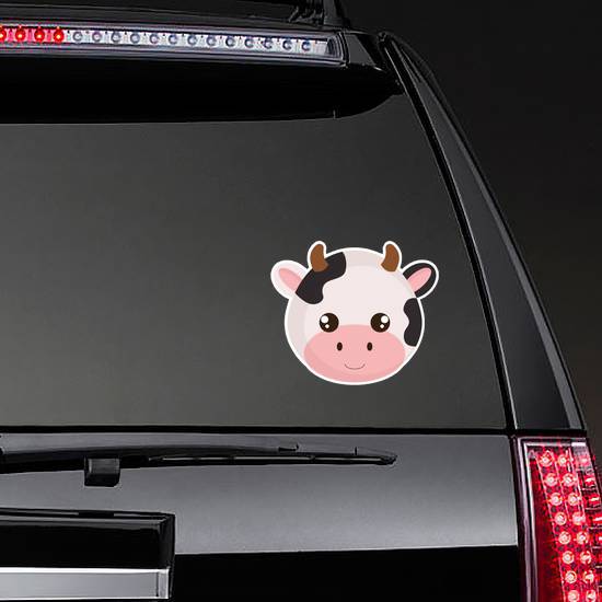 Cute And Little Cow Head Character Sticker example