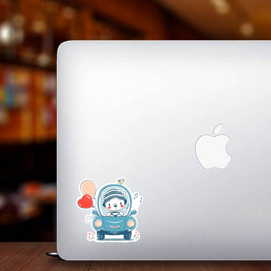 Cute Baby Bear Driving Sticker