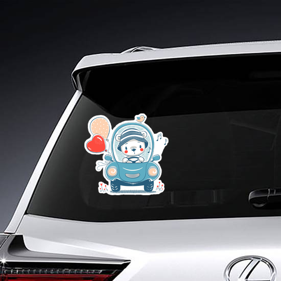 Cute Baby Bear Driving Sticker