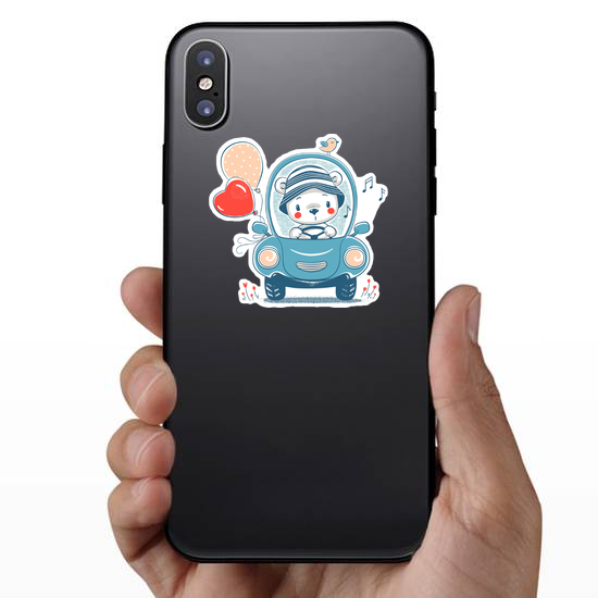 Cute Baby Bear Driving Sticker