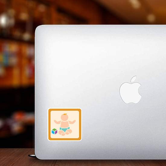 Cute Baby with Blocks Sticker