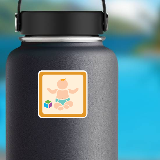 Cute Baby with Blocks Sticker
