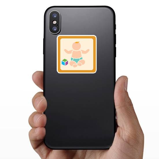 Cute Baby with Blocks Sticker