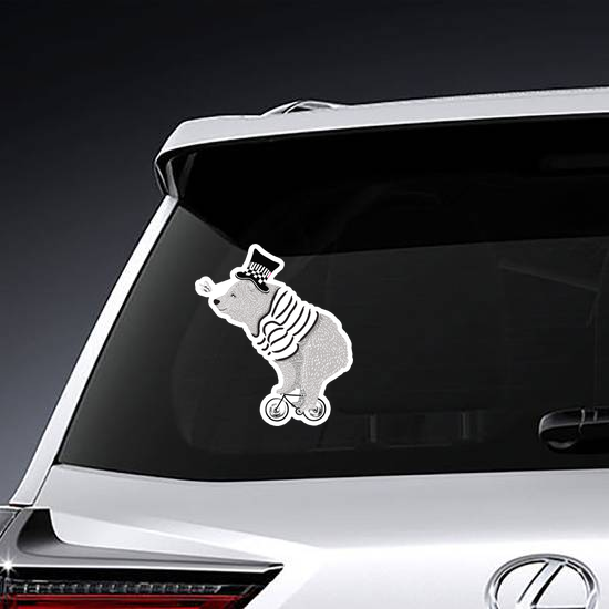 Cute Bear Riding Tiny Bike Sticker