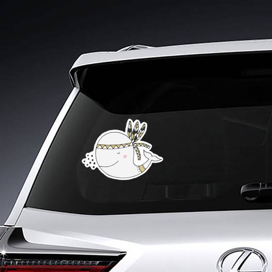 Cute Boho Whale Sticker