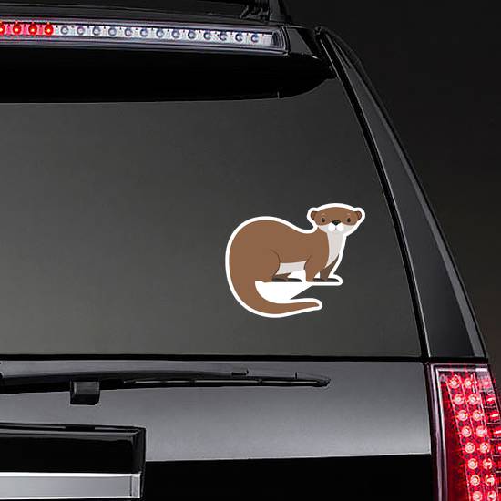 Cute Brown Otter Funny Animal Sticker example 