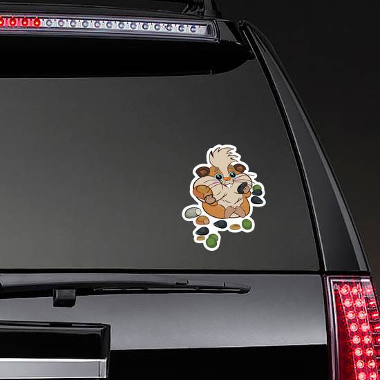 Cute Cartoon Hamster Stuffed His Cheeks Sticker
