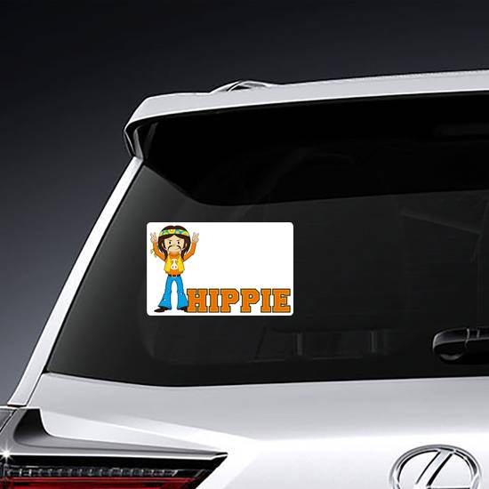 Cute Cartoon Hippie Man Sticker