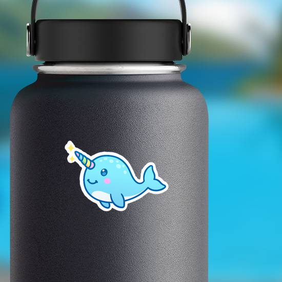 Cute Cartoon Magic Narwhal Unicorn Sticker