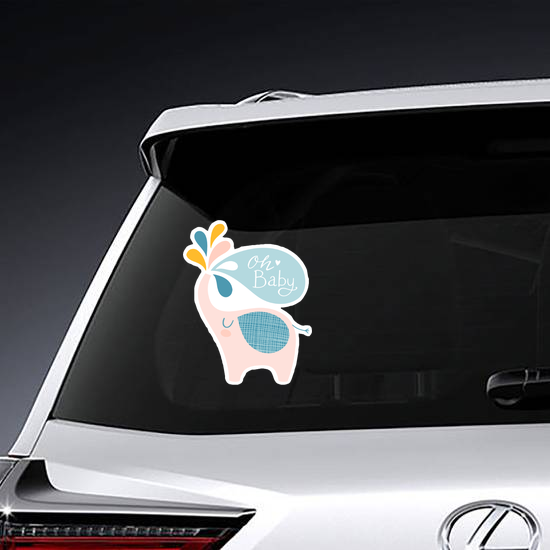 Cute Elephant Oh Baby Sticker