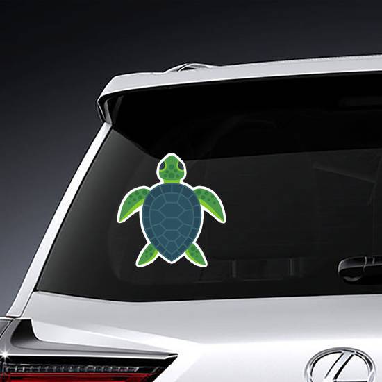 Cute Flat Sea Turtle Illustration Sticker