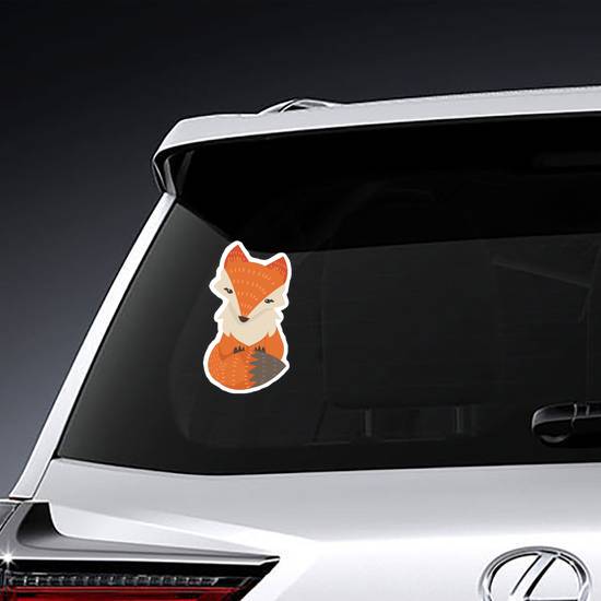 Cute Fox With Tail Wrapped Around Its Body Sticker