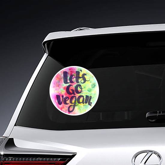 Cute Go Vegan Watercolor Sticker example