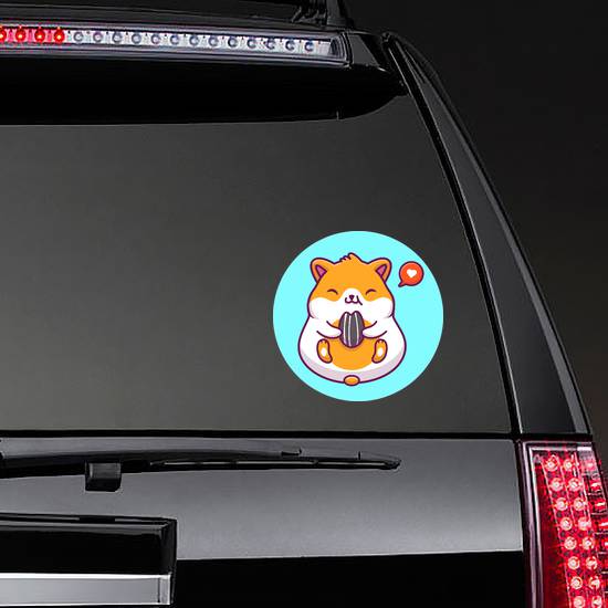 Cute Hamster Eating Icon Sticker