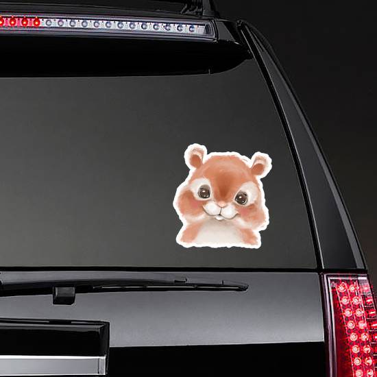 Cute Hand Drawn Hamster, Woodland Watercolor Sticker