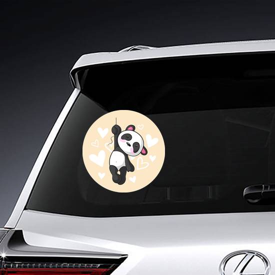 Cute Hanging Cartoon Panda Sticker