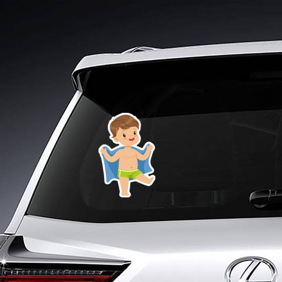 Cute Little Boy With Towel Sticker