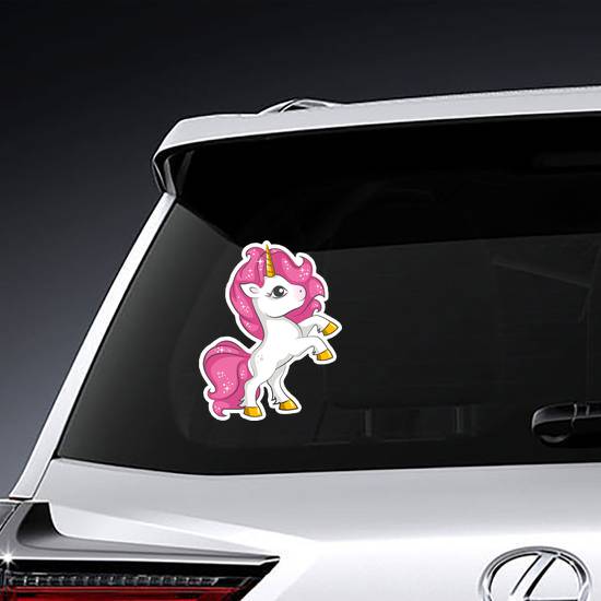 Cute Little Pink Magical Unicorn Sticker example 