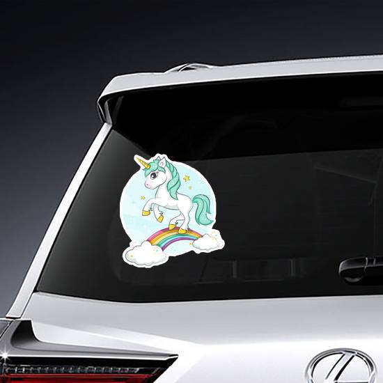 Cute Magical Blue Mane Unicorn Sticker example