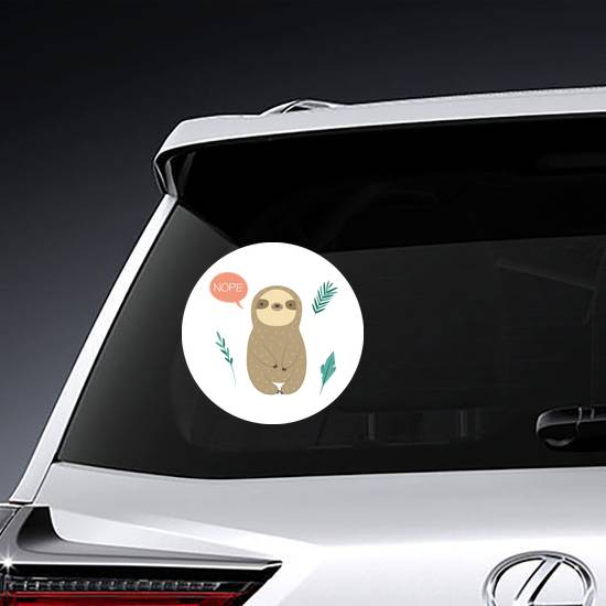 Cute Sloth Saying Nope Sticker