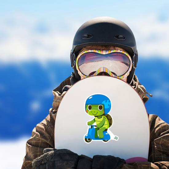 Cute Turtle on Moped Sticker