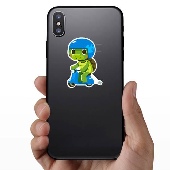 Cute Turtle on Moped Sticker
