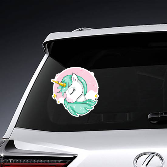 Cute Unicorn With Green Mane Sticker