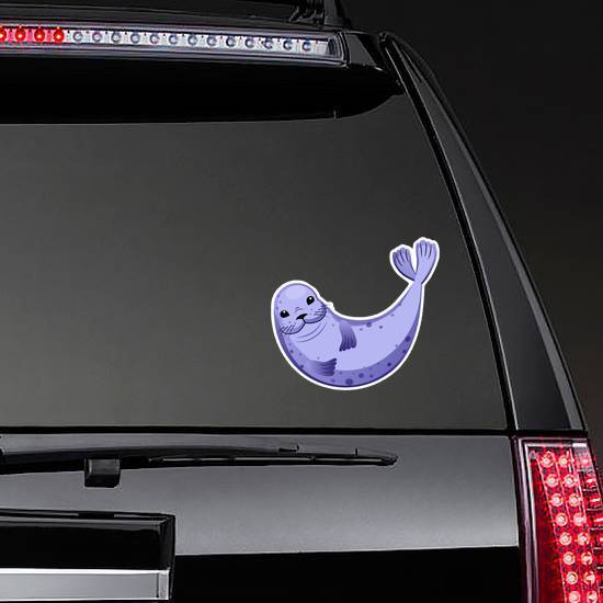 Cute Purple Fur Seal Sticker example 