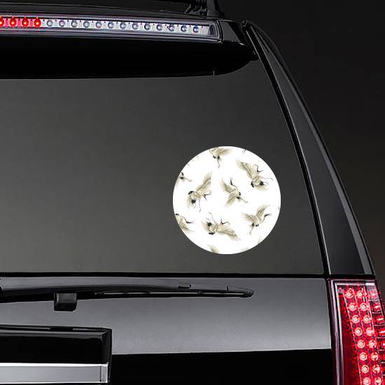 Repeating Japanese Crane Pattern Sticker example