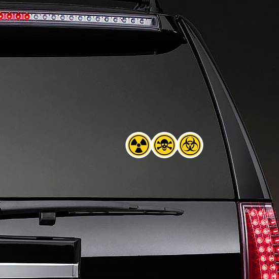 Danger Warning Circle Yellow Sign Radiation Sticker example
