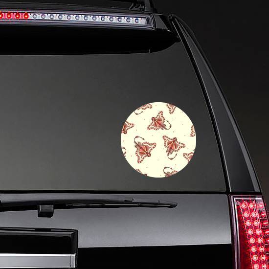 Little Hand Drawn Stingrays With Pink Pattern Sticker