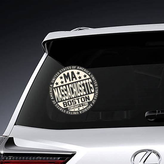 Decorative Massachusetts Circle Sticker example