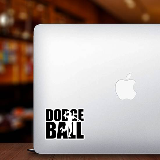 Dodgeball Word With Player Silhouette Sticker