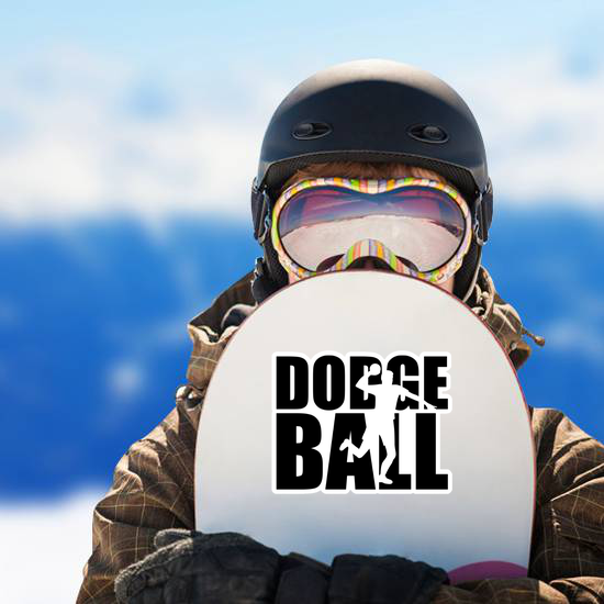 Dodgeball Word With Player Silhouette Sticker