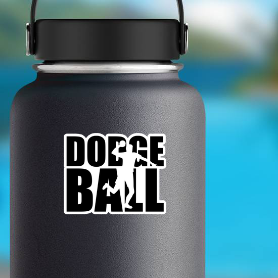 Dodgeball Word With Player Silhouette Sticker