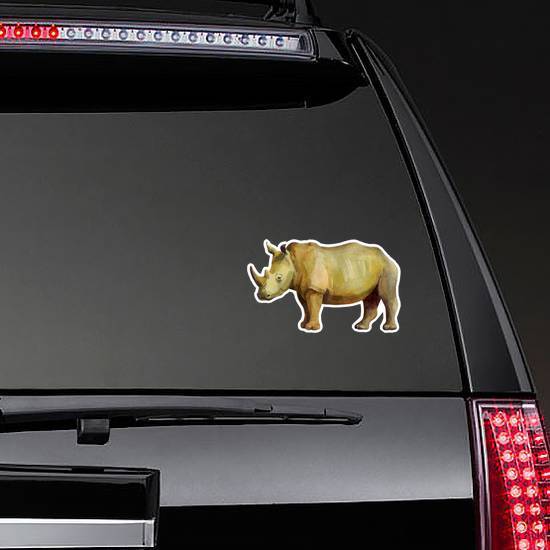 Watercolor Illustration Rhino Sticker example