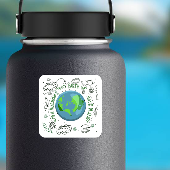 Earth Day Illustration Sticker