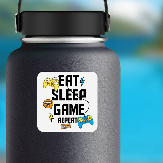 Eat Sleep Game Repeat Play Sticker