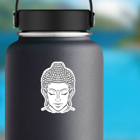 Elegant Buddha Head Illustration Sticker