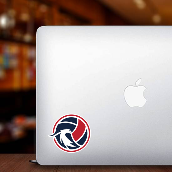 Elegant Eagle And Volleyball Sticker