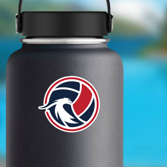 Elegant Eagle And Volleyball Sticker